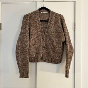 Brown mid length Cardigan